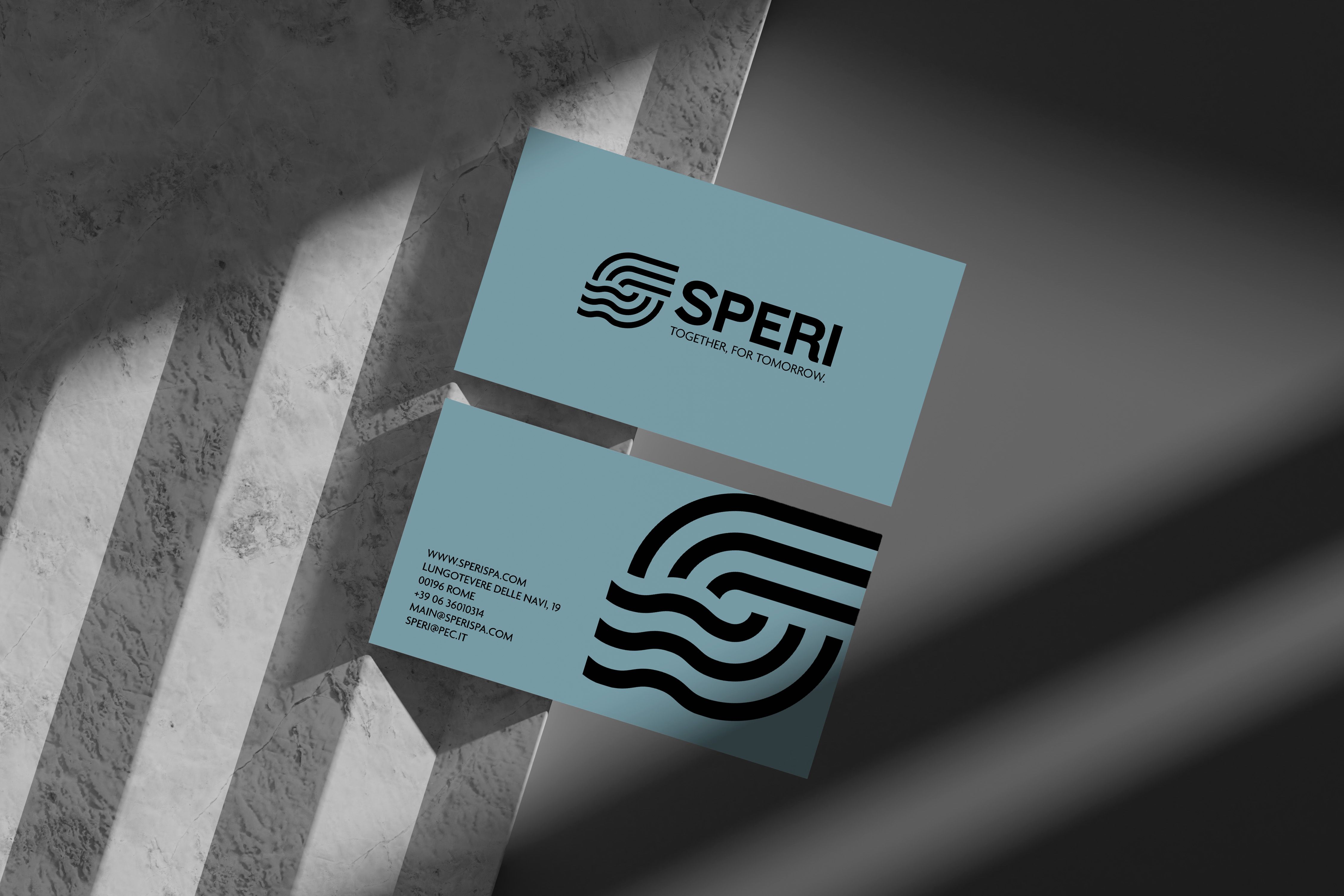Biglietti da visita Speri nella versione azzurro
