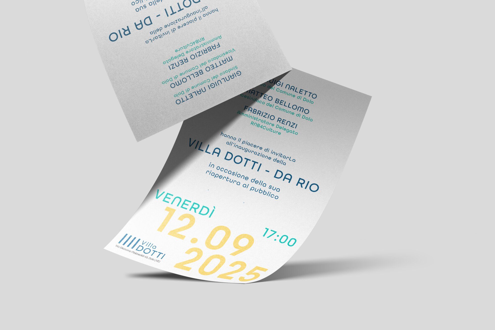 L’invito stampato, in un mockup