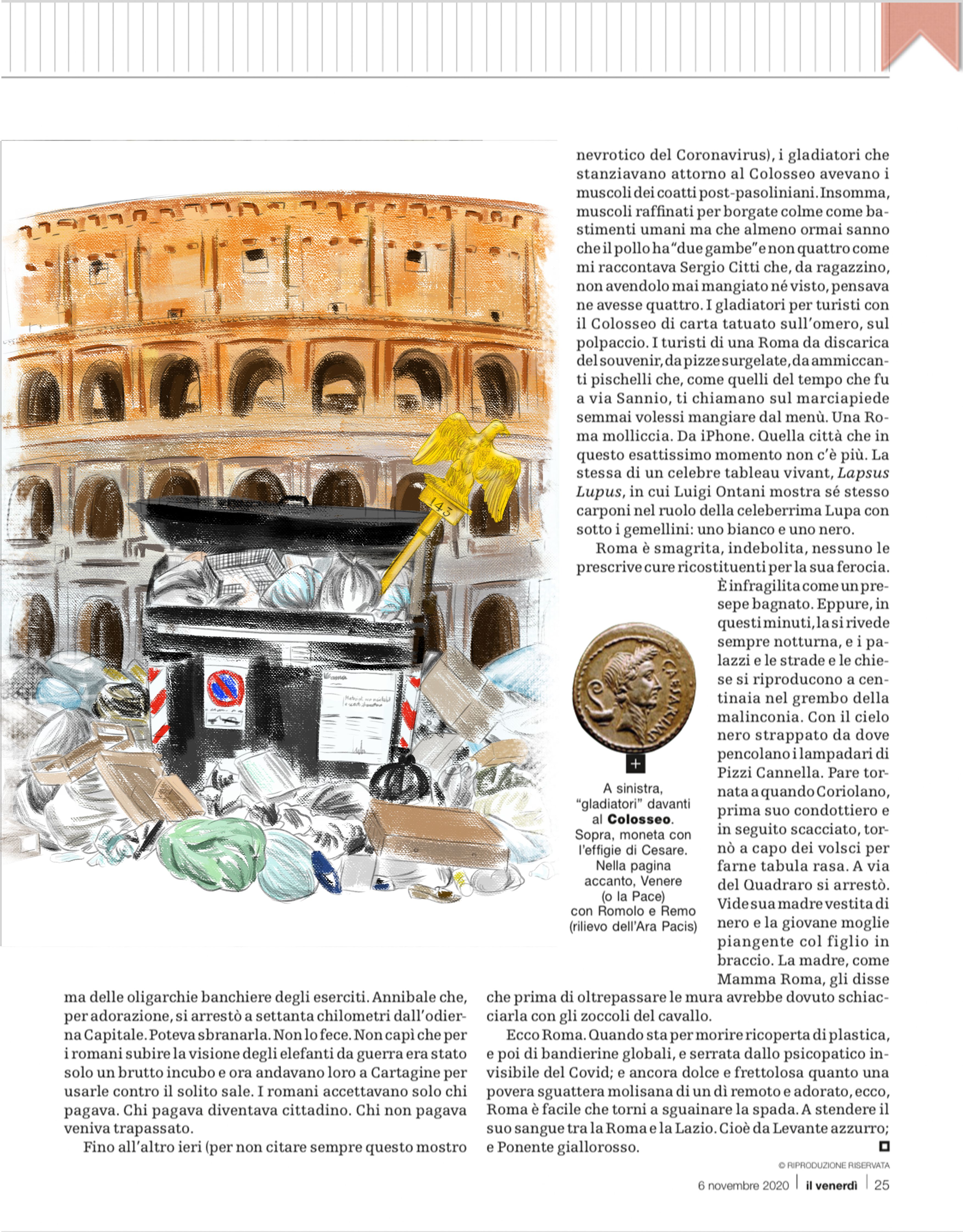 Illustrazione editoriale con il Colosseo
