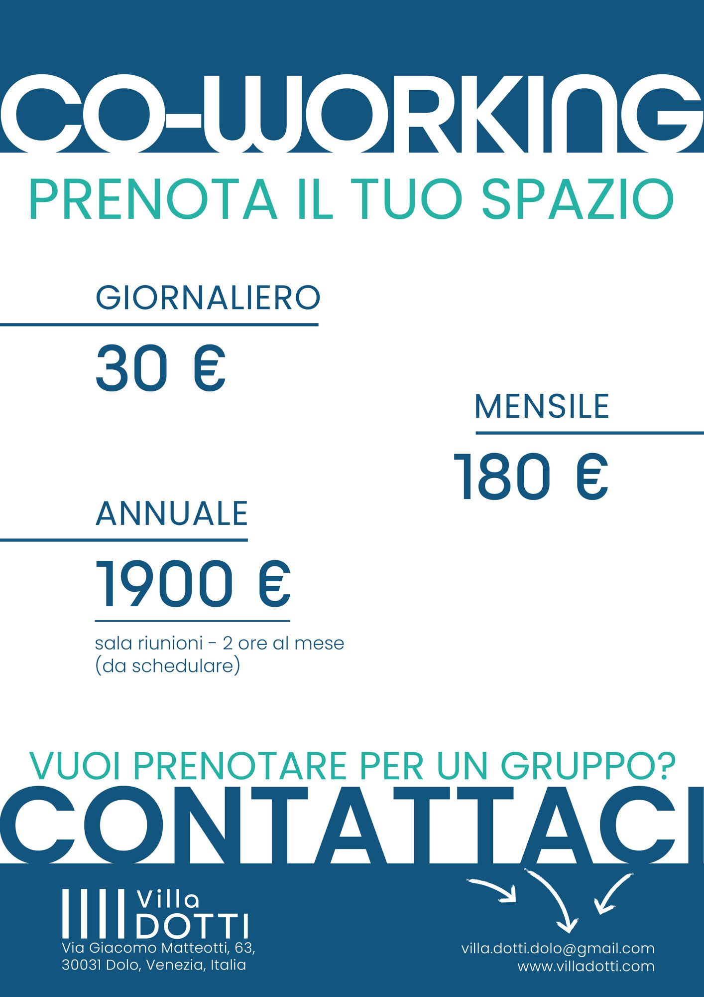 Flyer del coworking